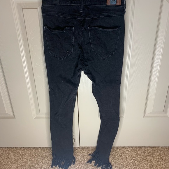 Denim - Hollister raw hem high rise super skinny jeans